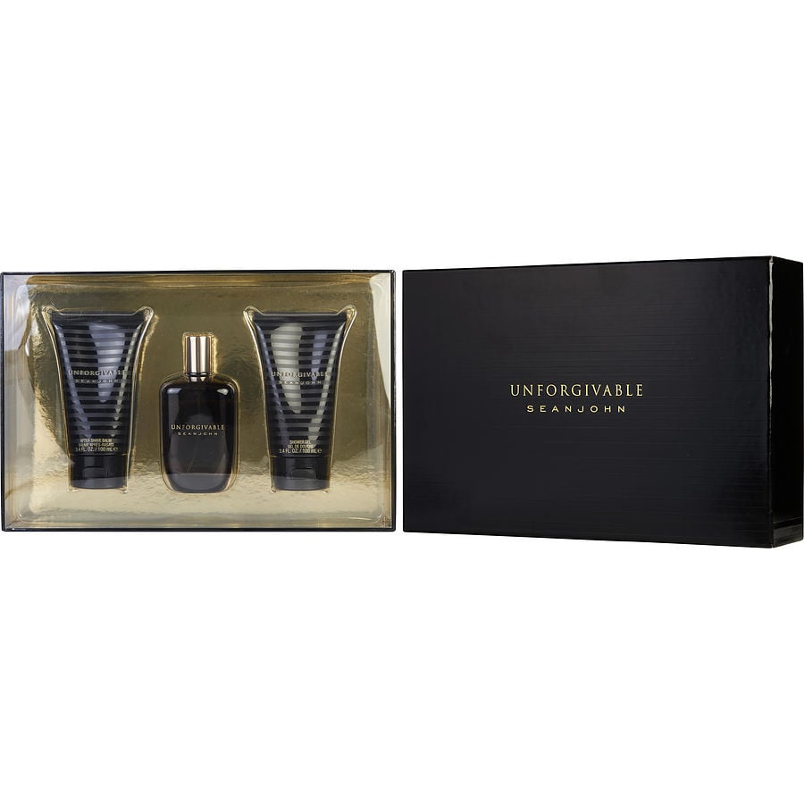 Sean John Unforgivable Men Eau De Toilette Spray & Aftershave Balm & Shower Gel