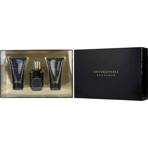 Sean John Unforgivable Men Eau De Toilette Spray & Aftershave Balm & Shower Gel