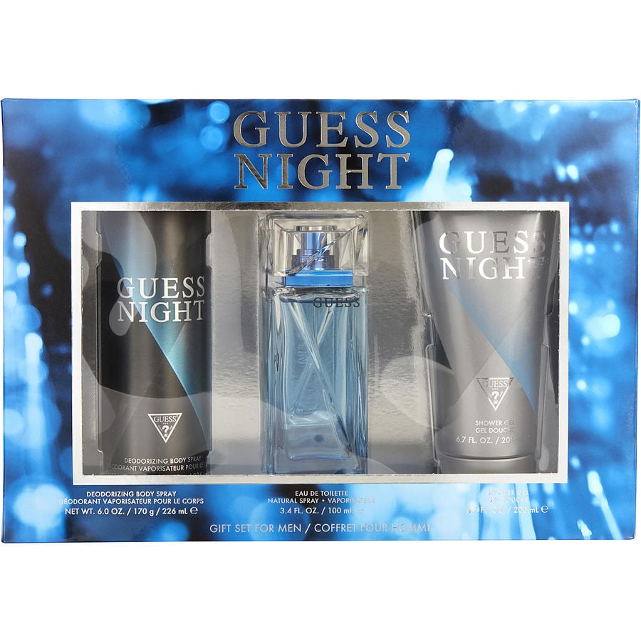 Guess Night Men Eau De Toilette Spray & Deodorant Spray & Shower Gel