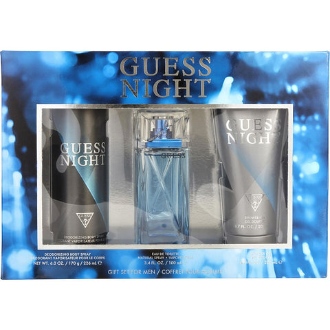 Guess Night Men Eau De Toilette Spray & Deodorant Spray & Shower Gel